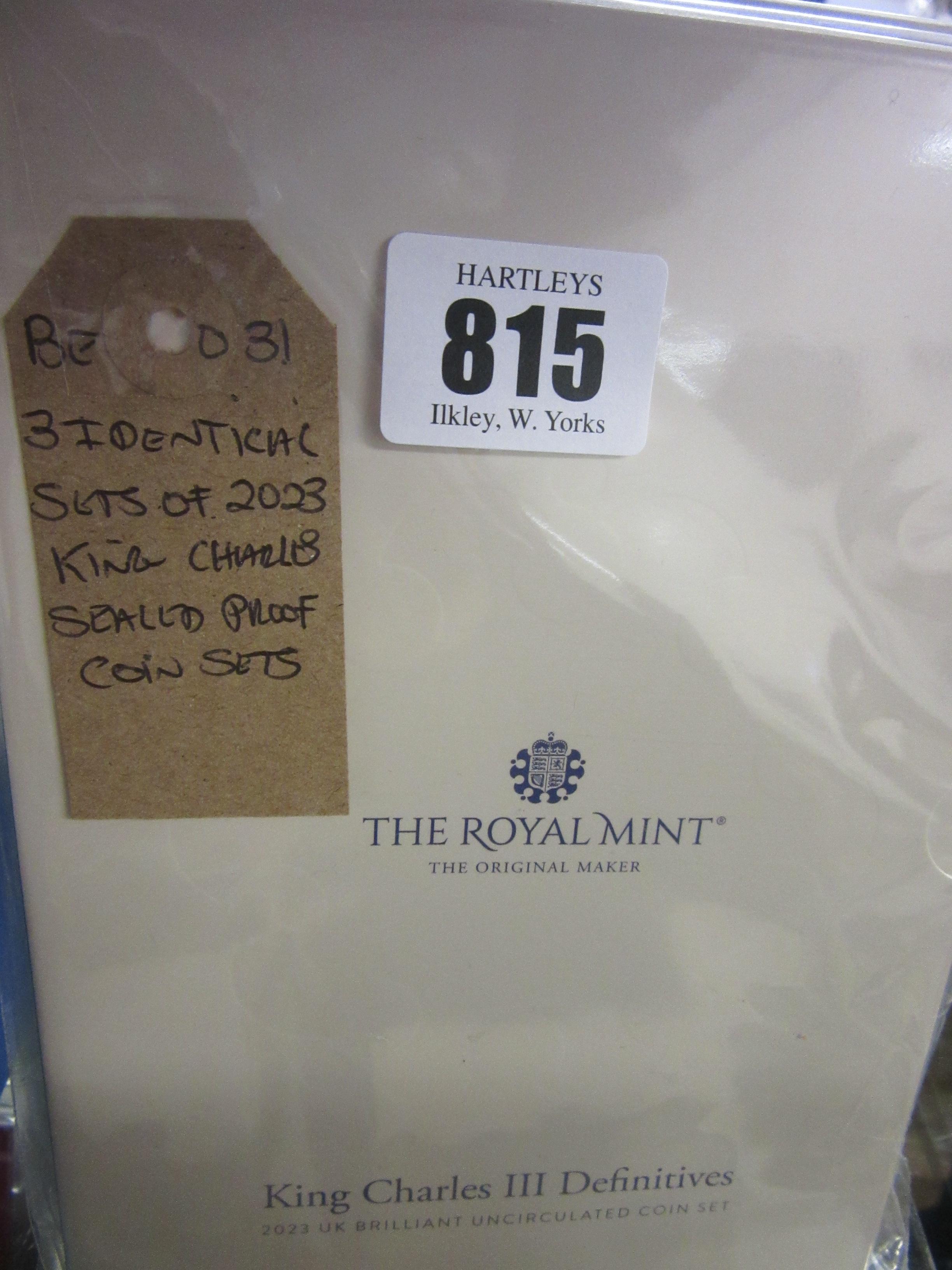 THREE IDENTICAL SETS OF 2023 KING CHARLES SEALED PROOF COINS Image