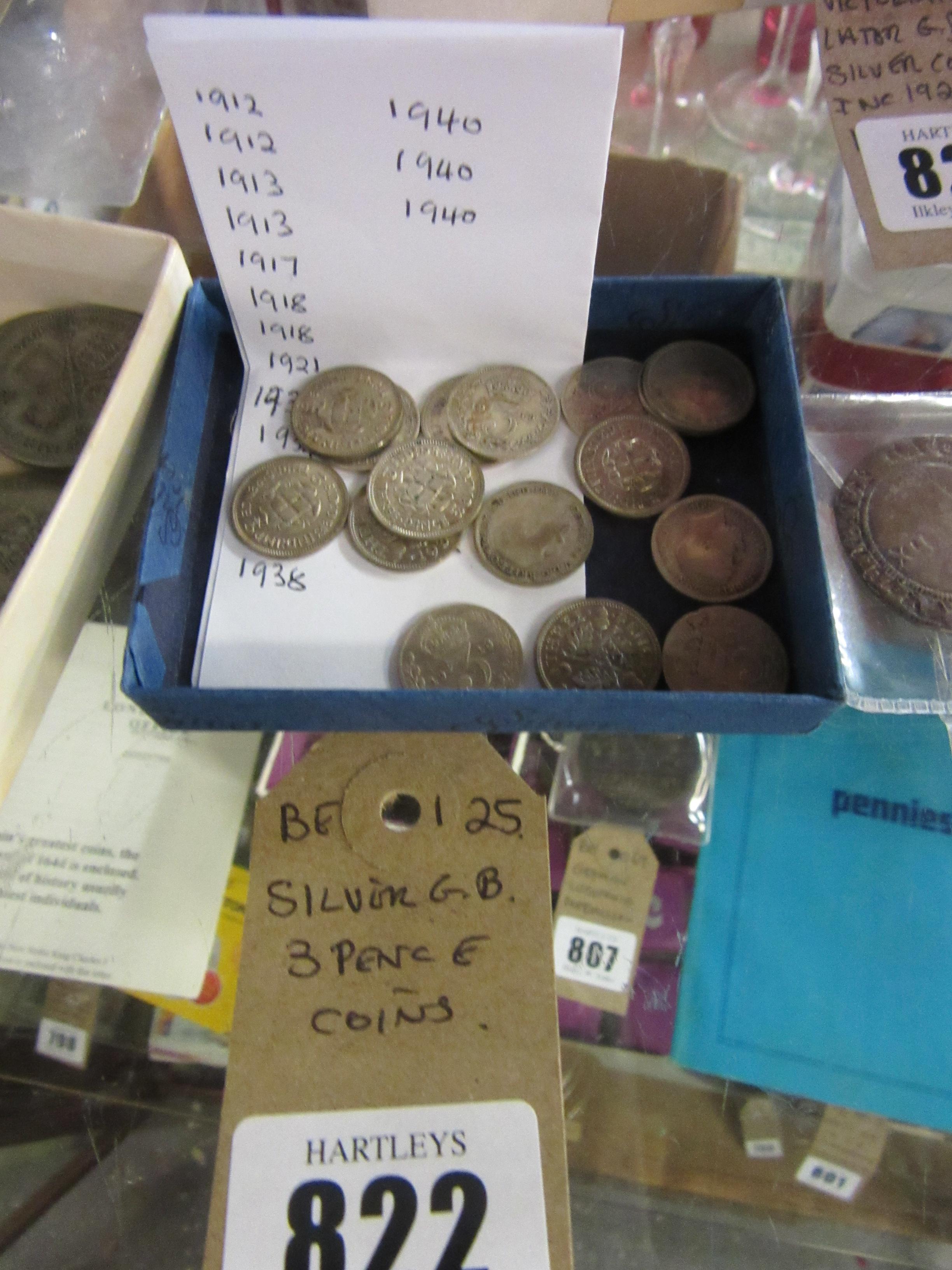 SILVER GB THREEPENCES Image