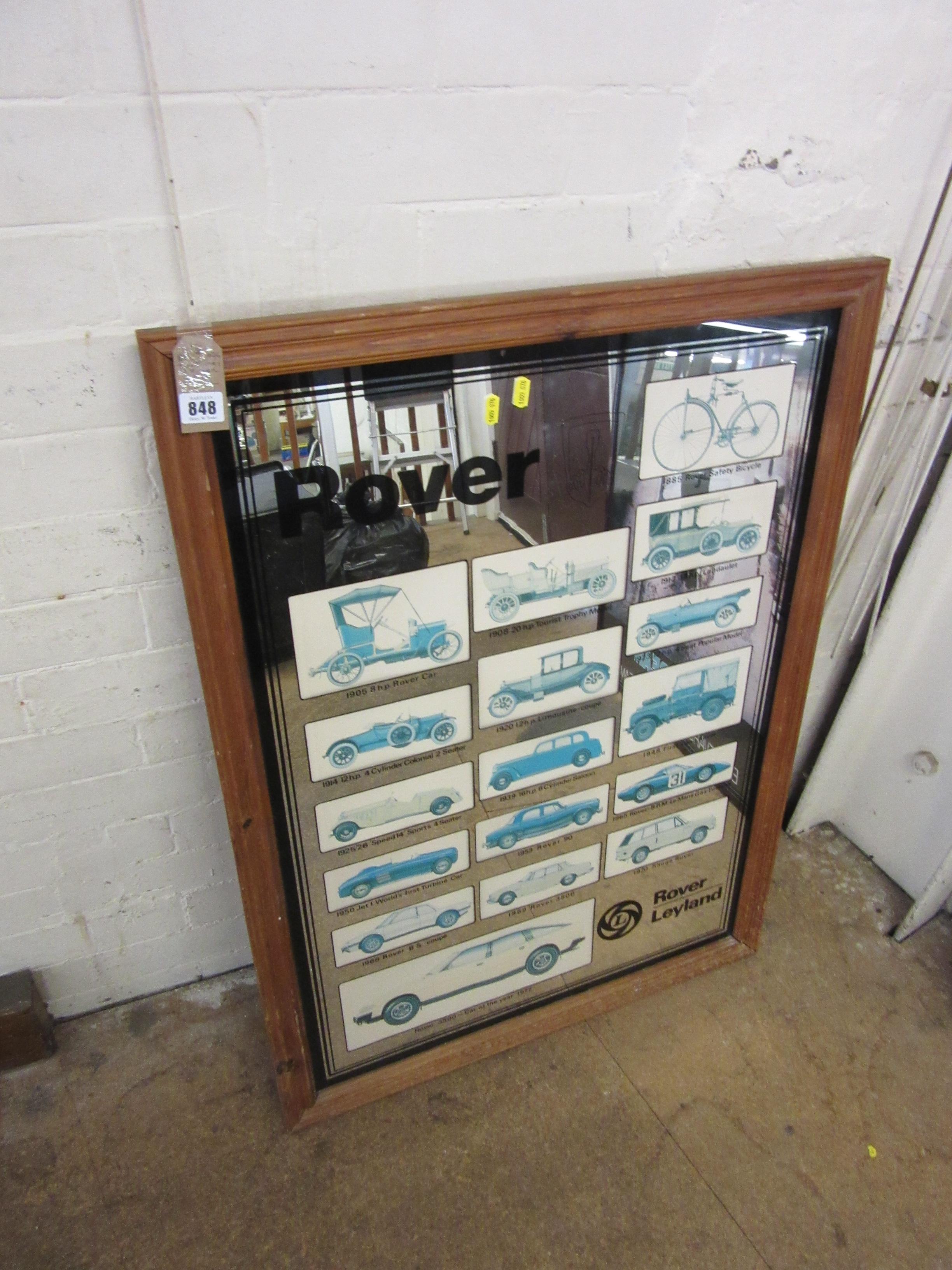 HISTORY OF ROVER LARGE ADVERTISING MIRROR Image
