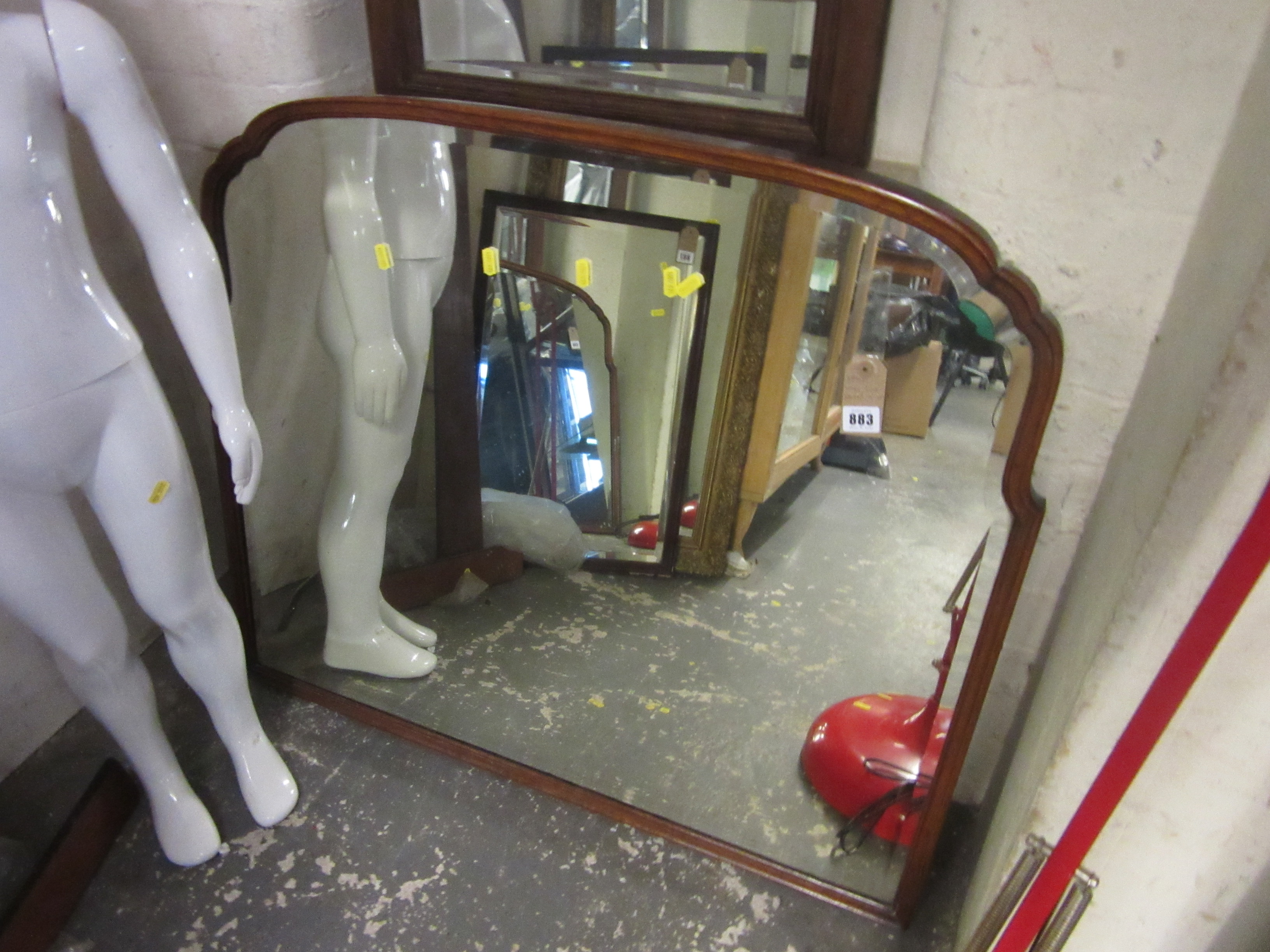 LARGE WOOD FRAMED MIRROR Image