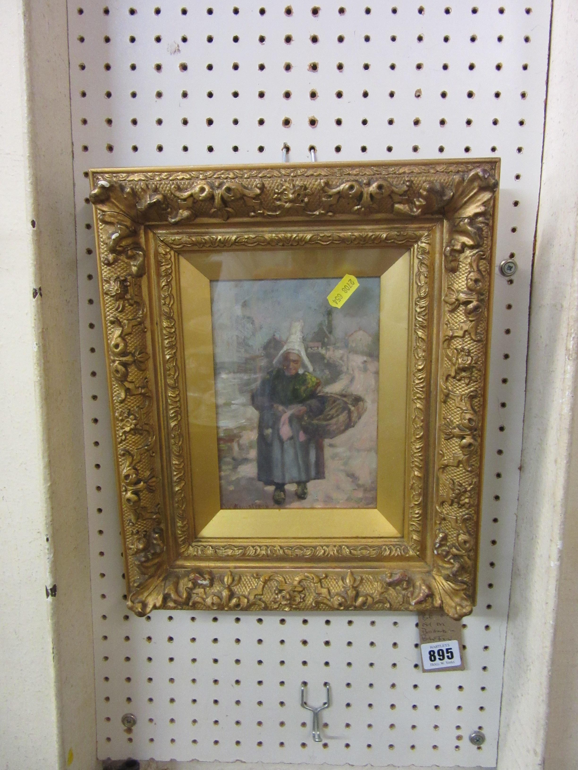 OIL ON BOARD OF A BRETTON WOMAN BY W ARMSTRONG Image