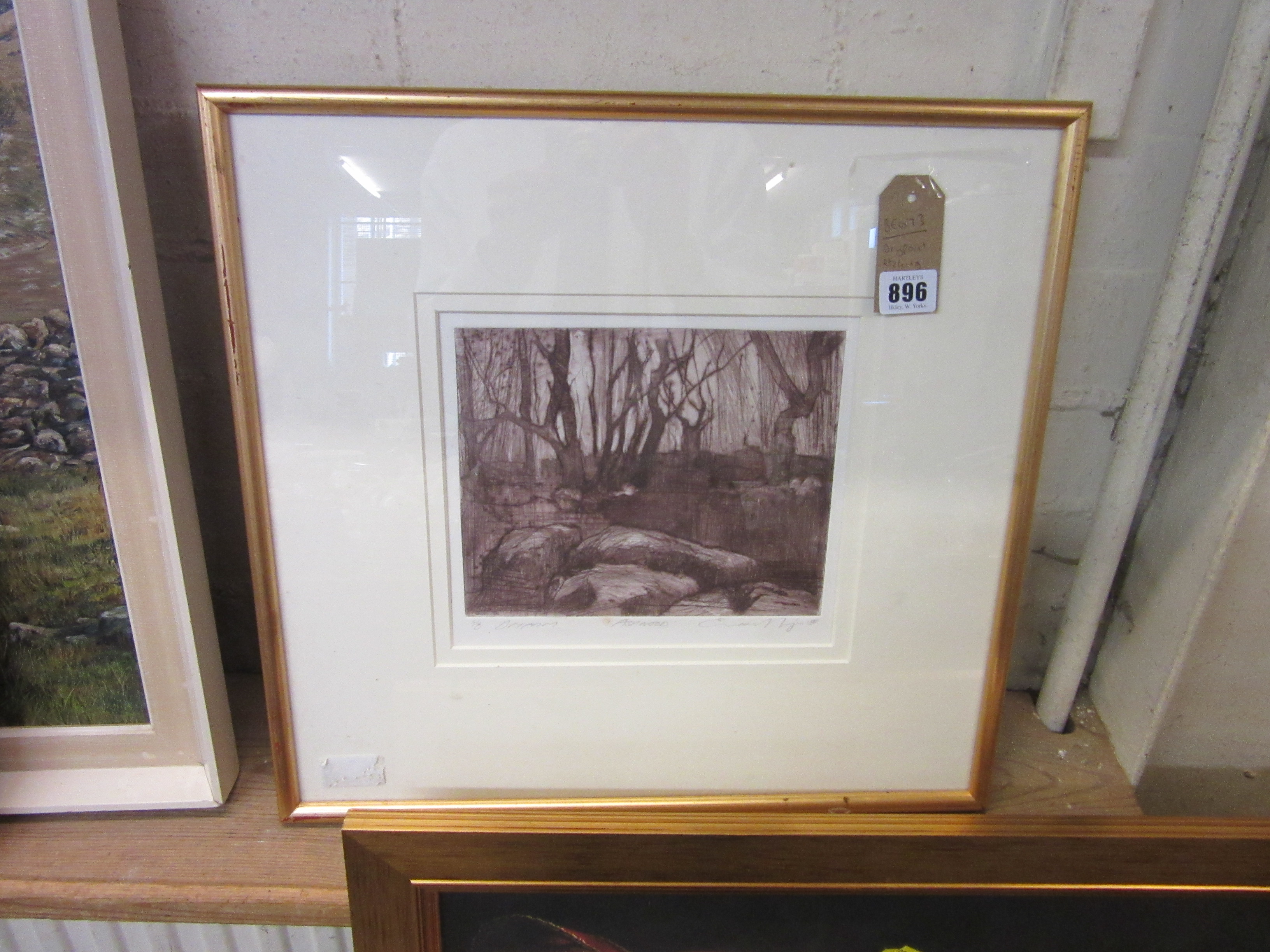 DRYPOINT ETCHING TITLED ASHWOOD SIGNED Image