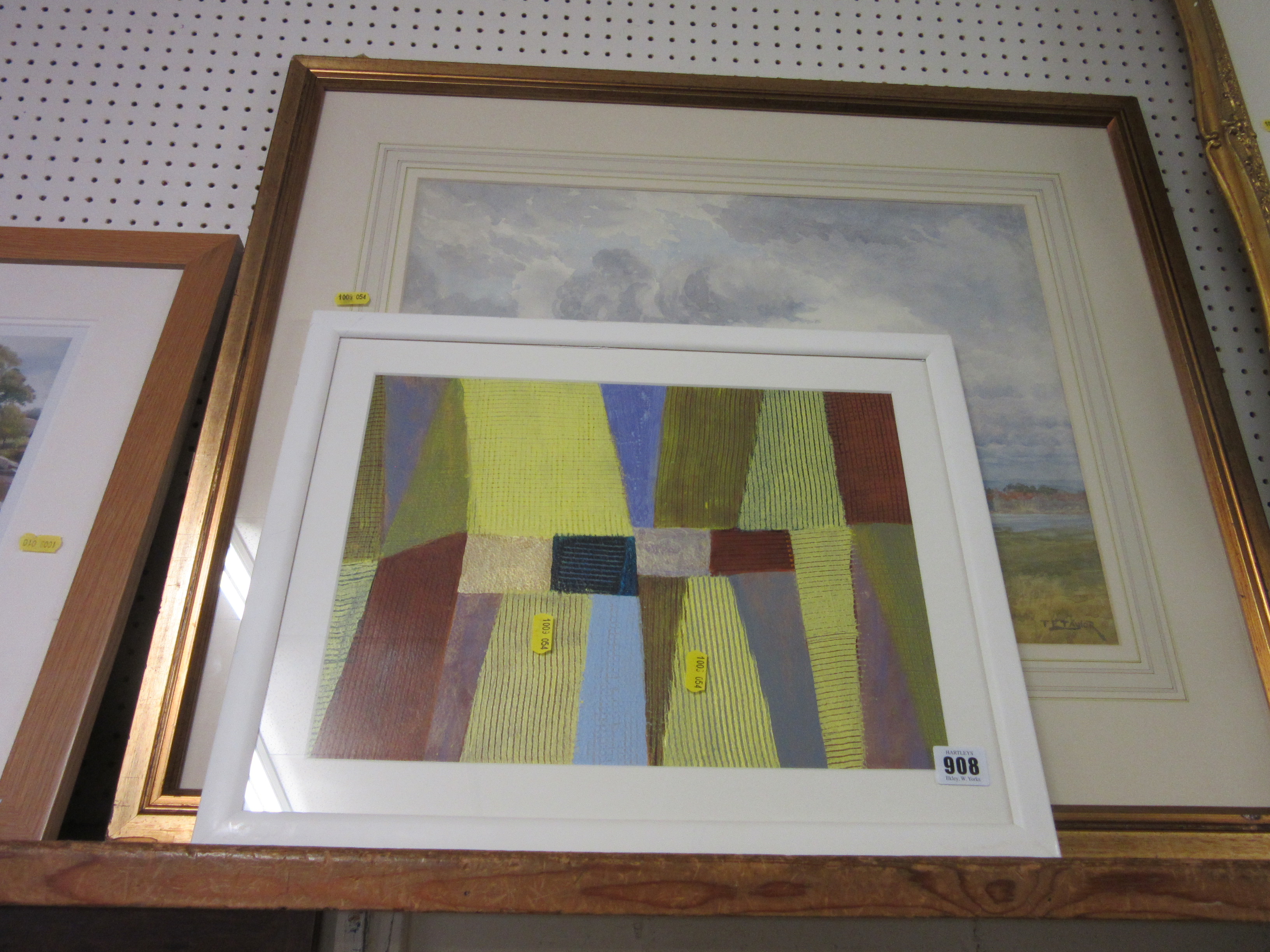 ABSTRACT ORIGINAL PAINTING AND A WATERCOLOUR SIGNED T E TAYLOR Image