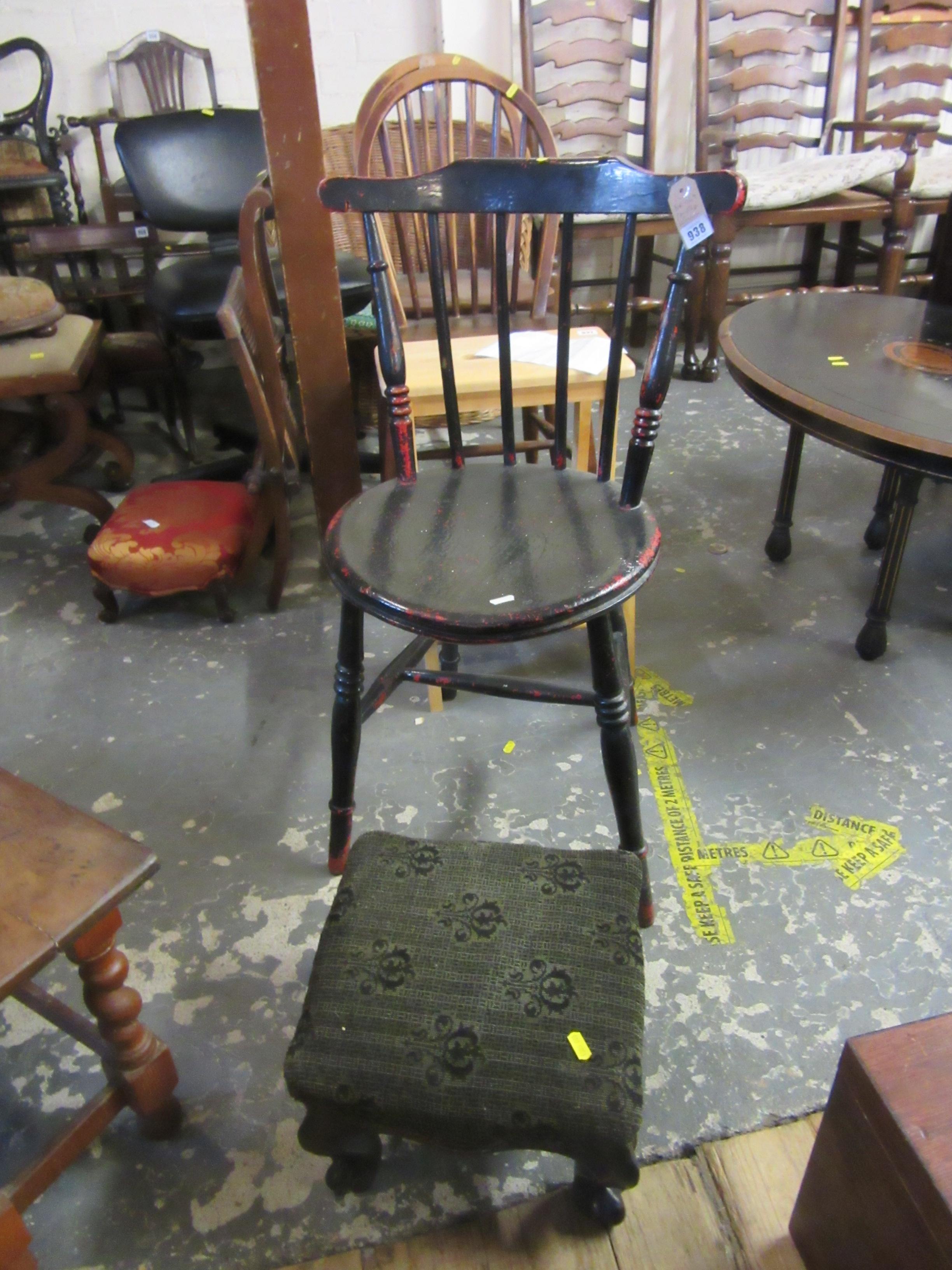 PAINTED KITCHEN CHAIR AND STOOL Image