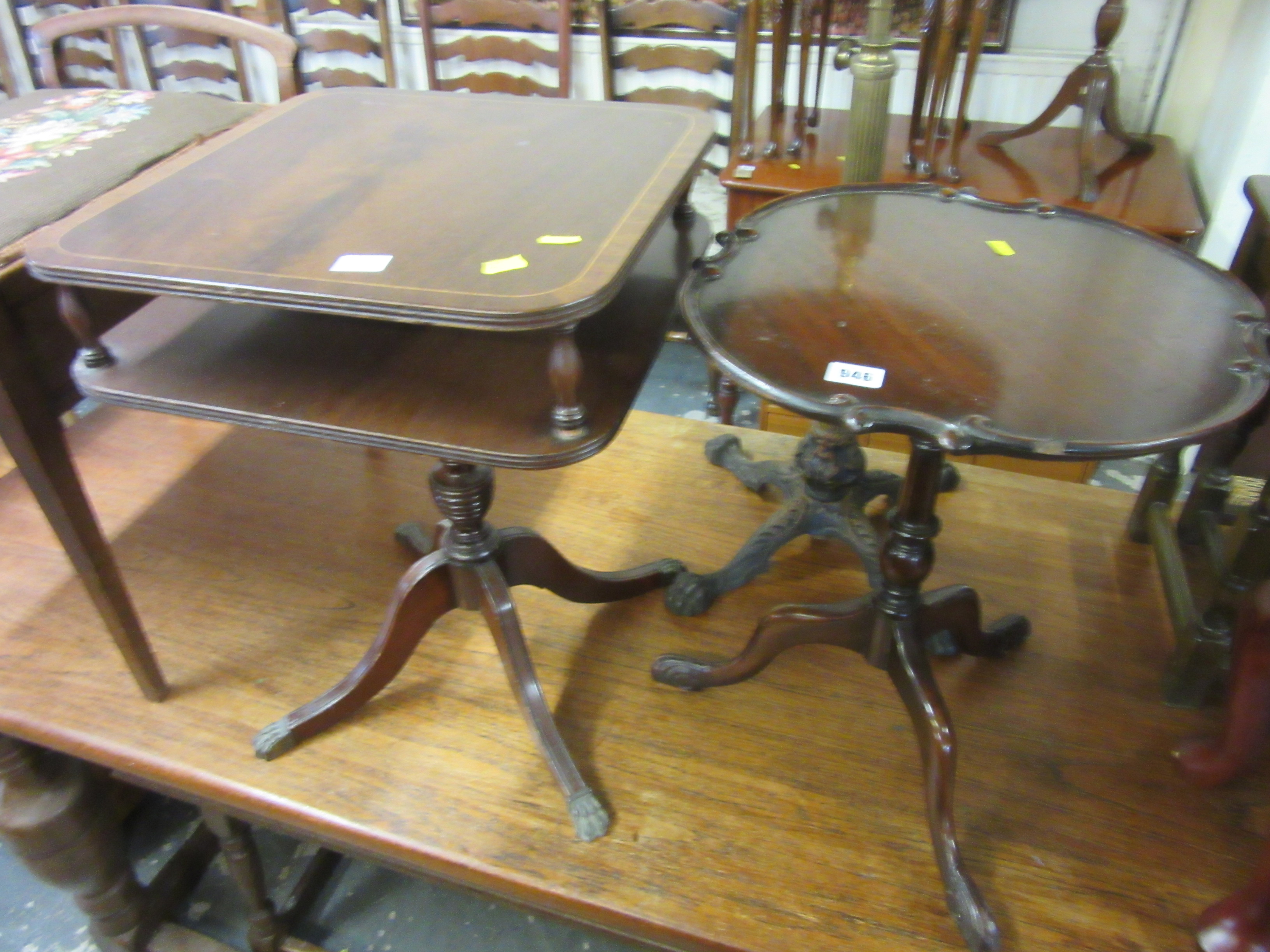 SMALL WINE TABLE AND A TWO TIER TABLE Image