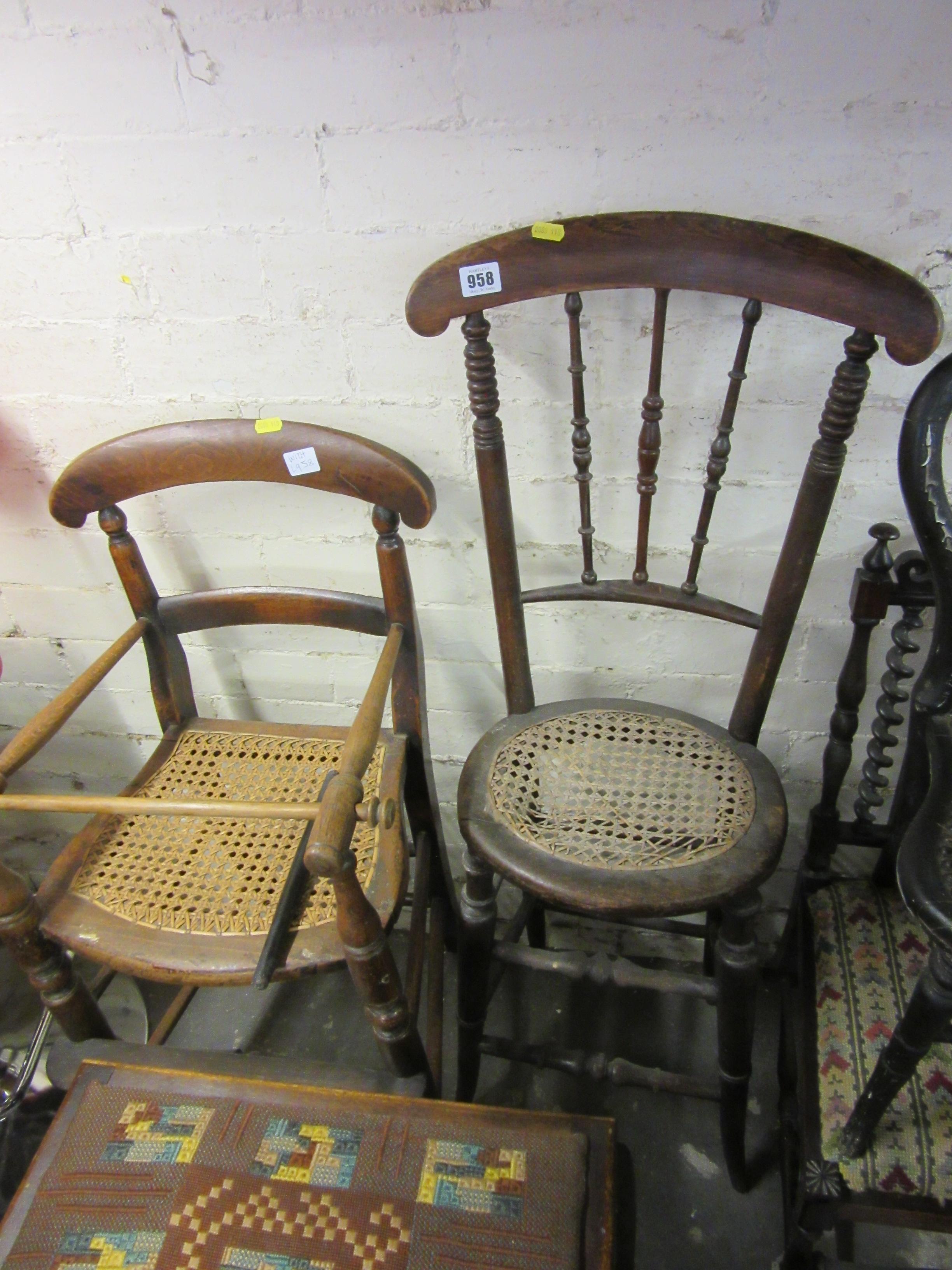 TWO HIGHCHAIRS WITH CANE SEATS Image