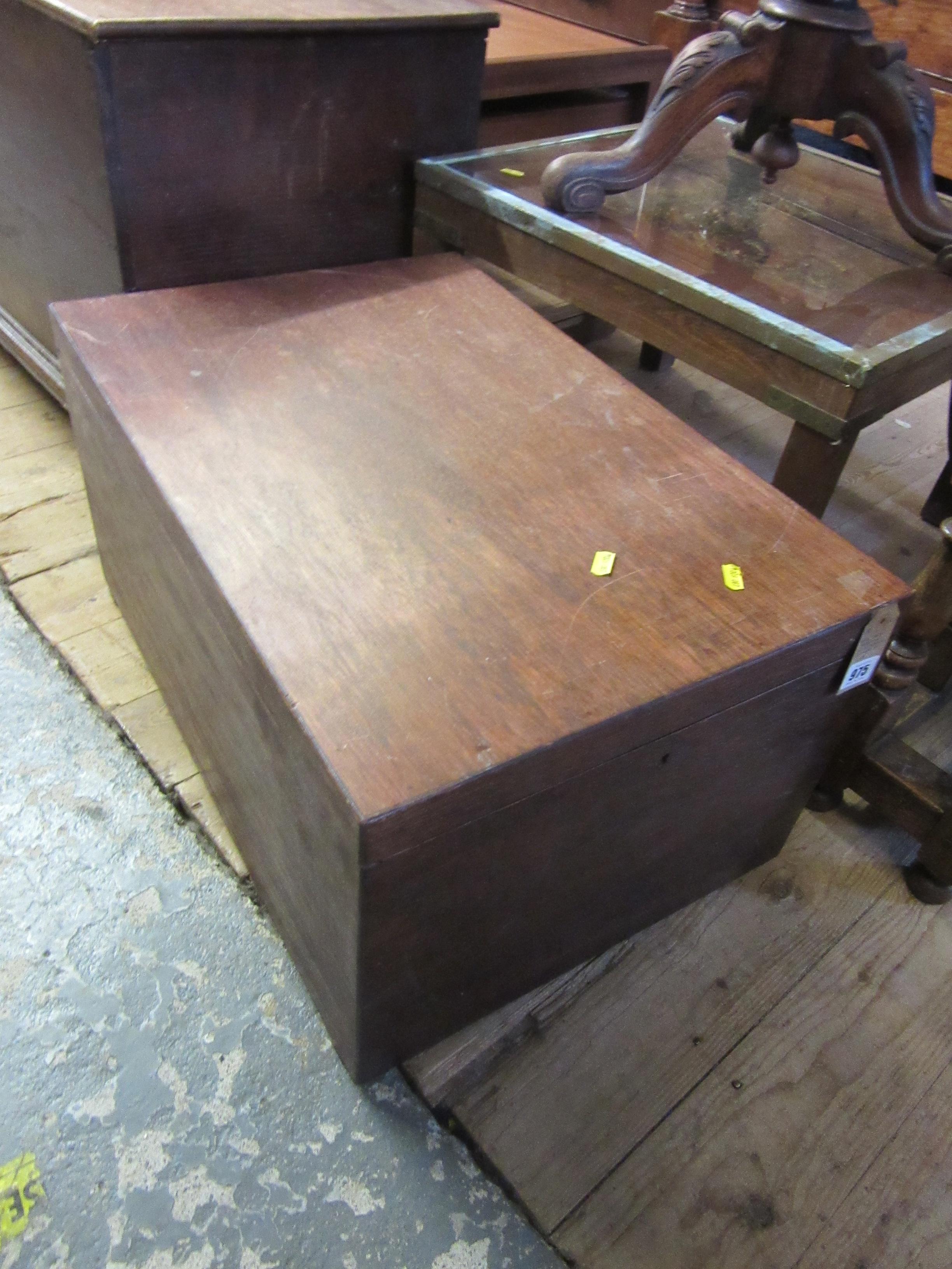 WOODEN STORAGE BOX WITH HINGED LID Image