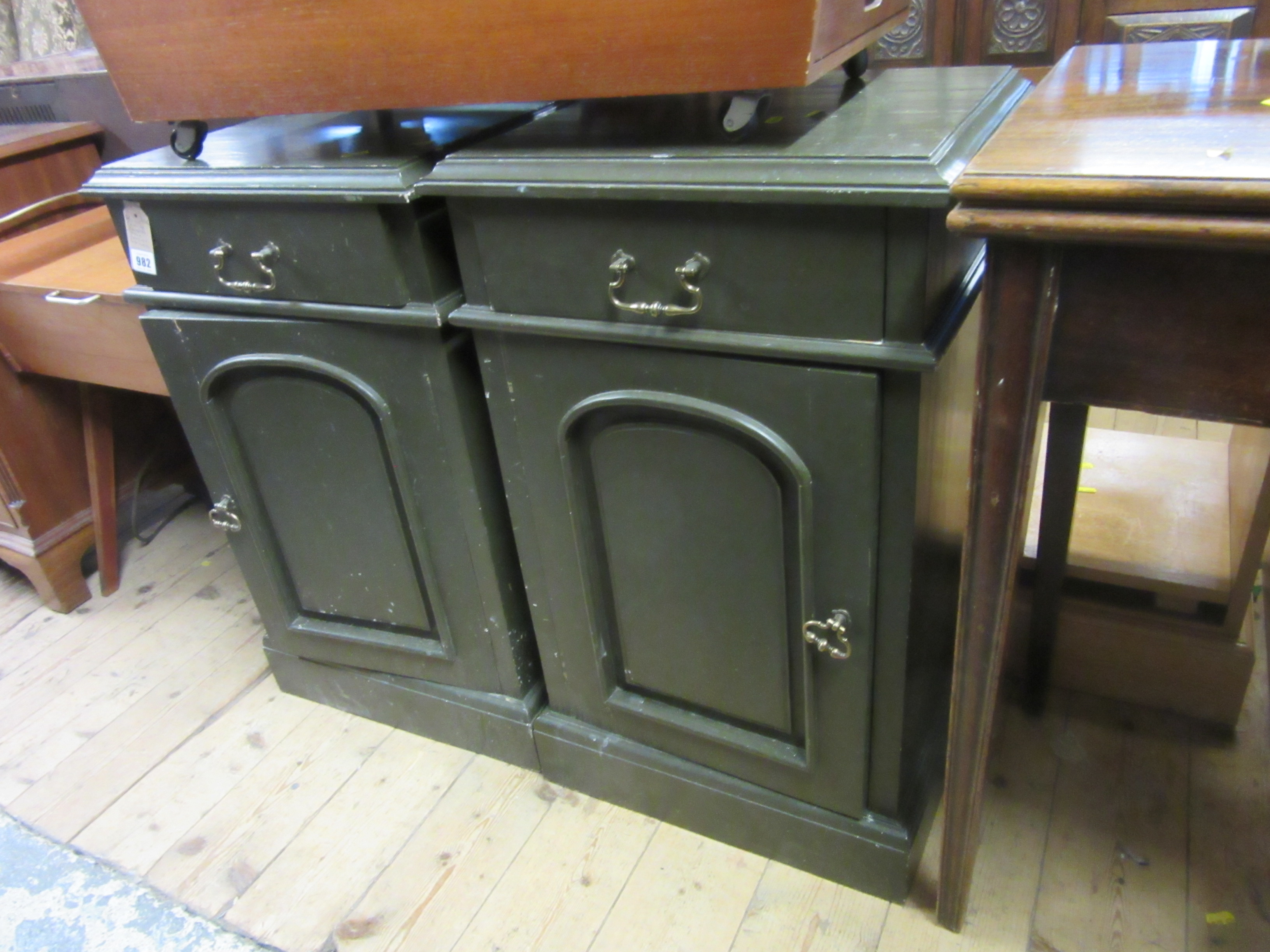 PAIR OF PAINTED PINE BEDSIDE CABINETS Image