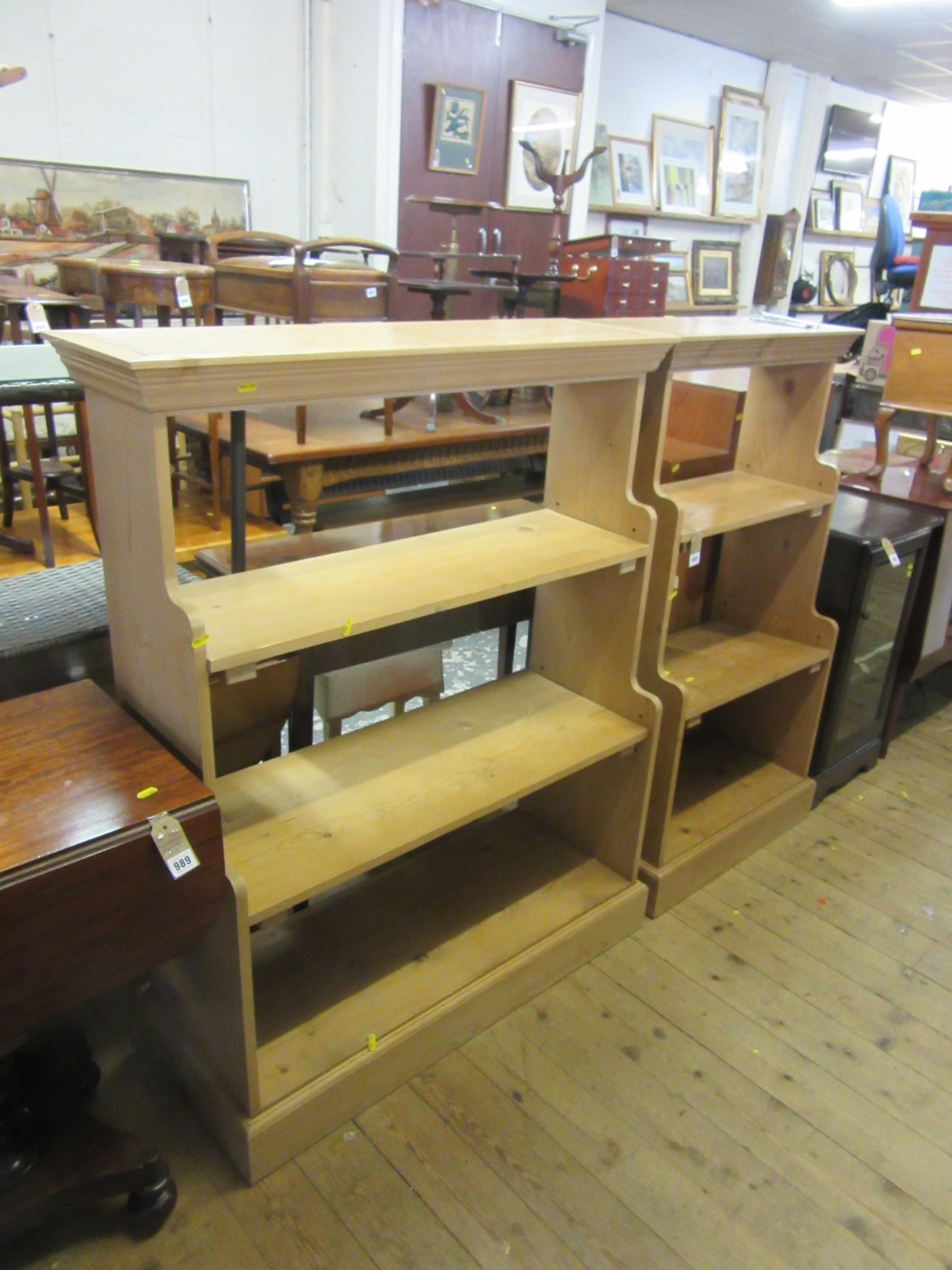 TWO PINE BOOKSHELVES Image