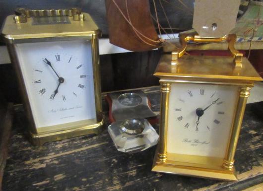 TWO CARRIAGE CLOCKS AND TWO OTHERS Image