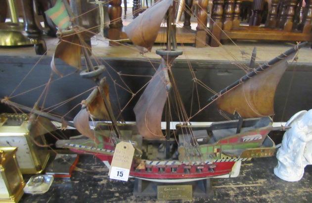 MODEL OF THE GOLDEN HIND GALLEON  Image