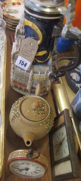 TWO CLOCKS  A STEIN AND A TEAPOT Image