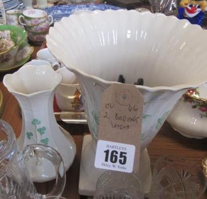 TWO BELLEEK VASES Image