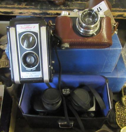 PAIR OF BINOCULARS AND TWO CAMERAS Image