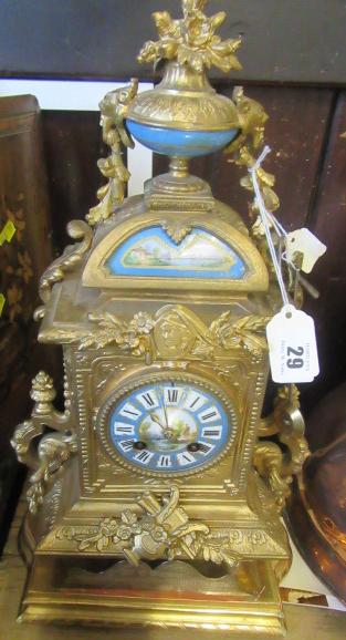 GILT METAL AND PORCELAIN MANTLE CLOCK WITH PROVENANCE Image