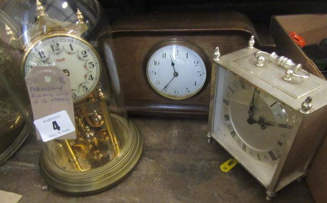 MAHOGANY INLAID CLOCK AND TWO OTHERS Image