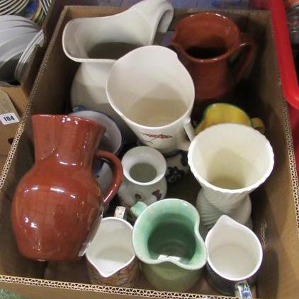 BOX OF CERAMIC JUGS Image