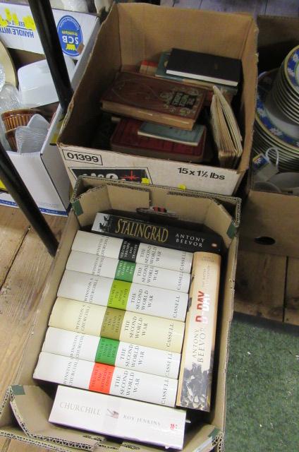 TWO BOXES OF BOOKS INCLUDING CHURCHILL Image