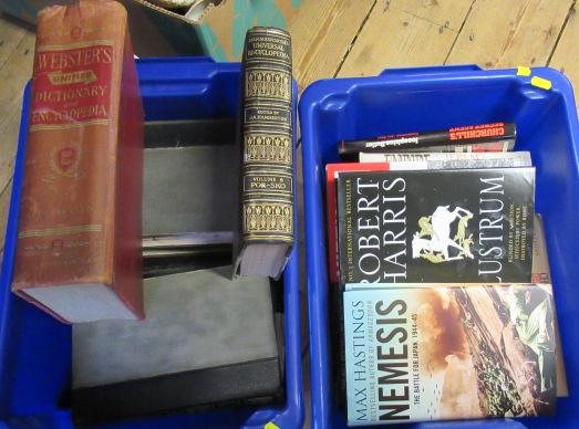 TWO BOXES OF BOOKS INCLUDING ENCYLOPAEDIAE  Image