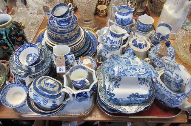 TWO TRAYS OF BLUE AND WHITE CHINA Image