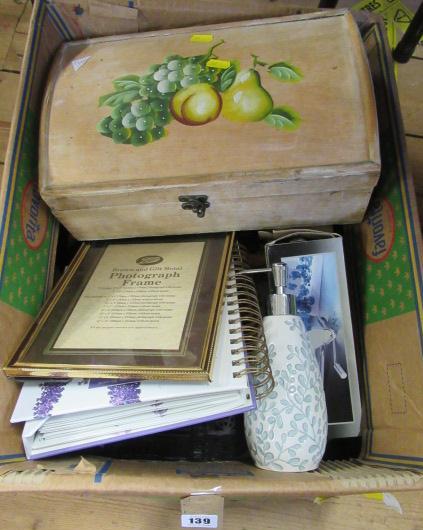 BOX OF MISCELLANEOUS INCLUDING PICTURE FRAMES ETC Image
