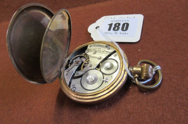 GOLD PLATED HUNTER POCKET WATCH Image