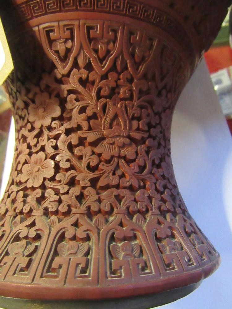 CHINESE CINNABAR LACQUER VASE Image