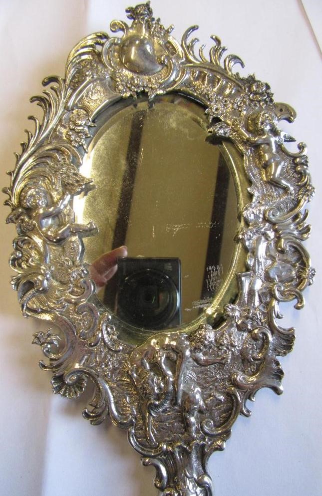 THREE SILVER MOUNTED BRUSHES  SILVER TOPPED JAR AND TWO OTHERS  (6) Image