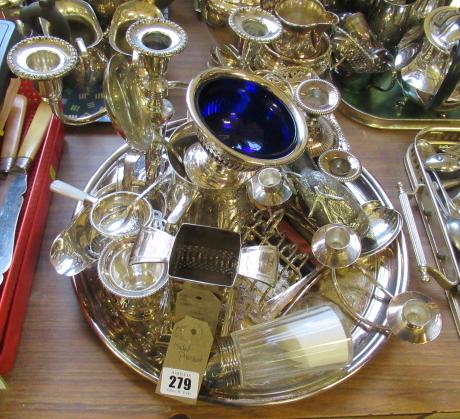 TRAY OF EPNS INCLUDING METAL PHEASANT Image