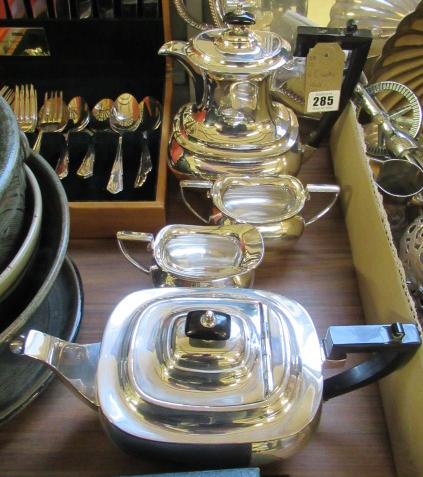 FOUR PIECE WALKER AND HALL EPNS TEA SET Image