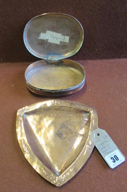 COPPER TOBACCO BOX AND TRAY Image