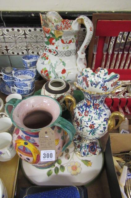 LARGE IRONSTONE TOILET JUG AND TRAY OF CERAMICS Image