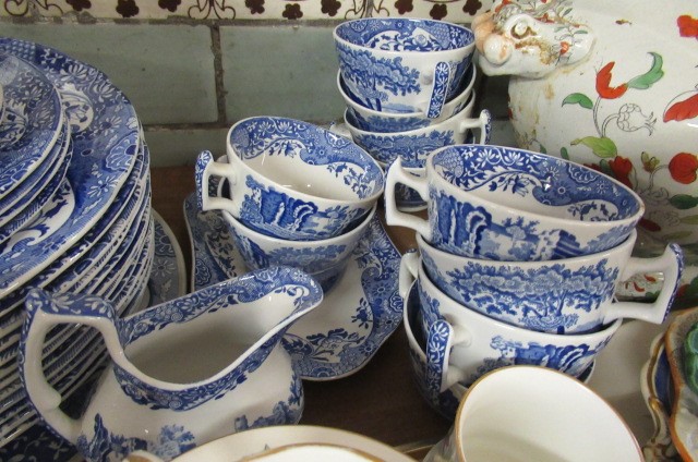 LARGE QUANTITY OF SPODE BLUE AND WHITE DINNER WARE Image