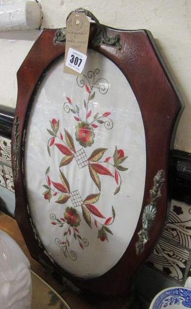 MAHOGANY AND NEEDLE WORK TRAY Image