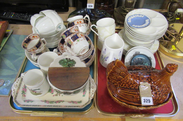 TWO TRAYS OF ROYAL CROWN DERBY AND OTHER CERAMICS  Image