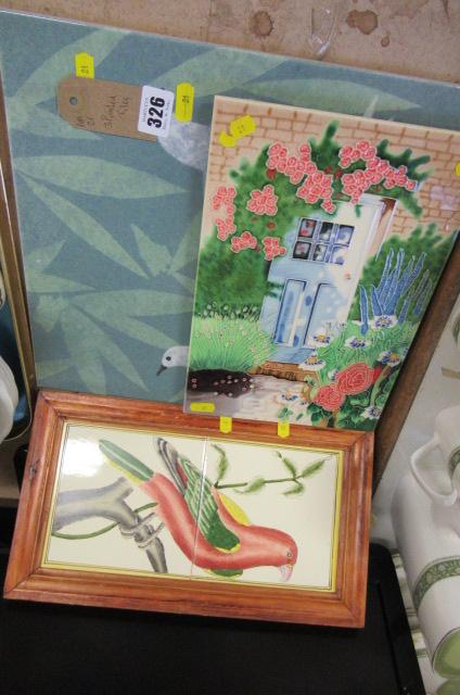 THREE PAINTED TILES Image