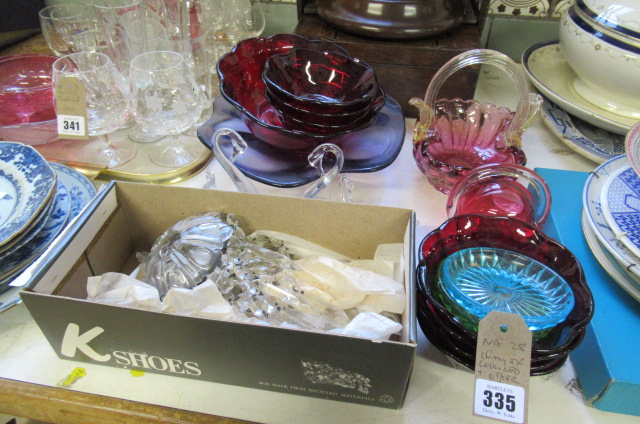 QUANTITY OF COLOURED AND OTHER GLASS Image