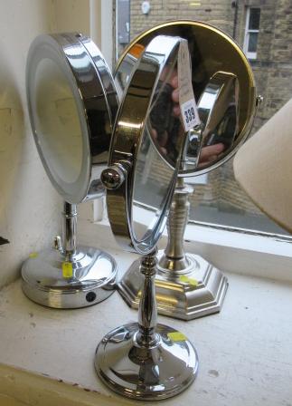 THREE CHROME BATHROOM MIRRORS Image