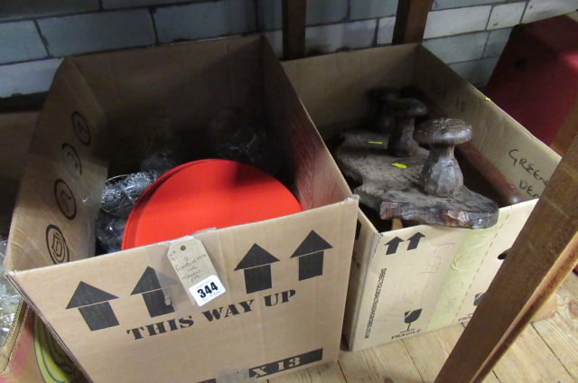 TWO BOXES OF TREEN AND MISCELLANEOUS ITEMS  Image