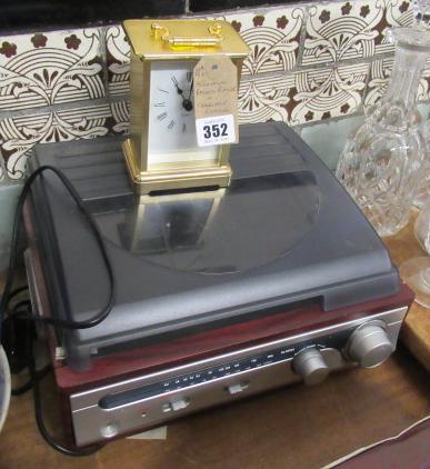 SMALL RECORD PLAYER AND A CARRIAGE CLOCK Image