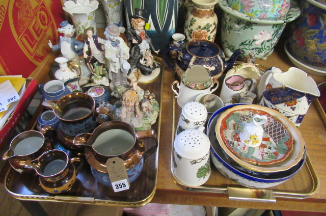 TWO TRAYS OF FIGURES AND CROWN DERBY ETC Image