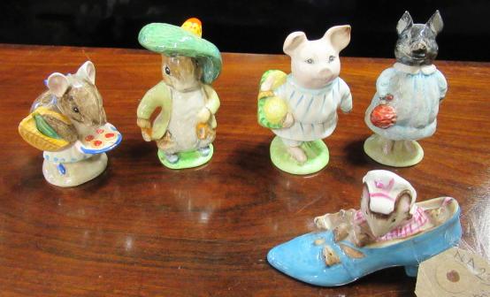 FIVE BEATRIX POTTER FIGURES Image