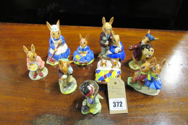EIGHT BUNNYKINS ORNAMENTS AND ONE OTHER Image