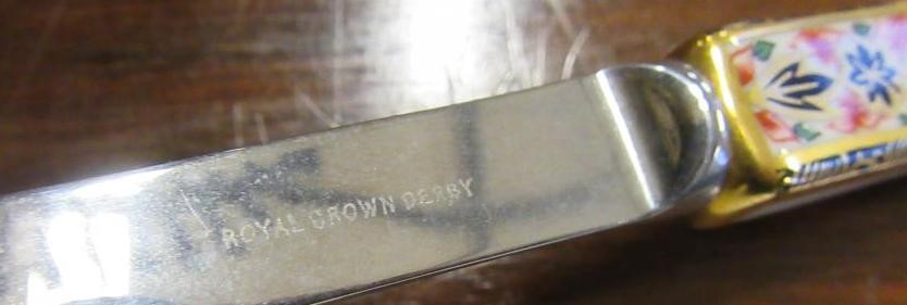 ROYAL CROWN DERBY PEN TRAY AND PAPER KNIFE  BOTH 1ST QUALITY Image