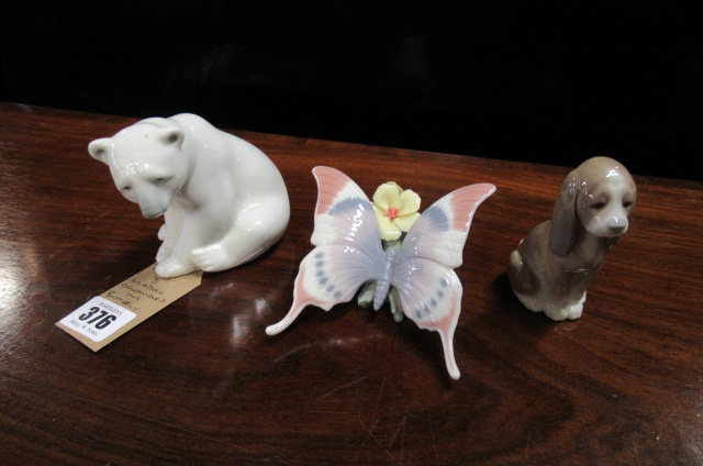 LLADRO BUTTERFLY AND TWO OTHERS  Image