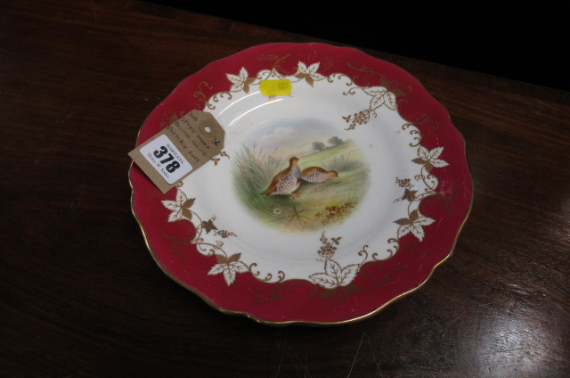 SPODE HAND PAINTED SIGNED PARTRIDGE PLATE Image