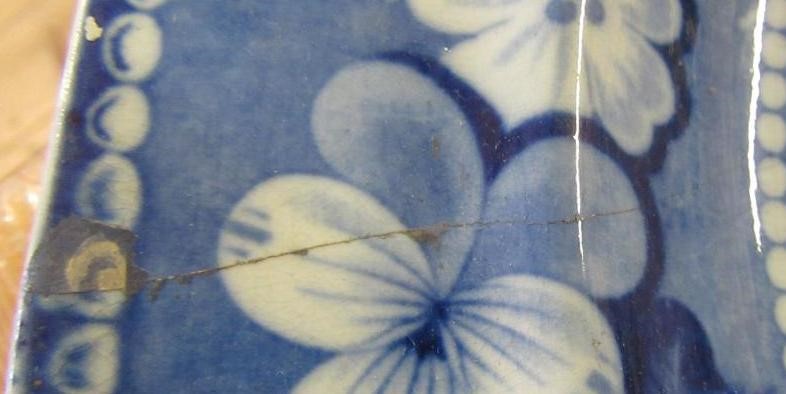 TWO BLUE AND WHITE MEAT PLATES Image