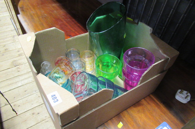 QUANTITY OF COLOURED GLASS Image