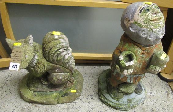 GARDEN ORNAMENTS - SQUIRREL AND A GNOME Image