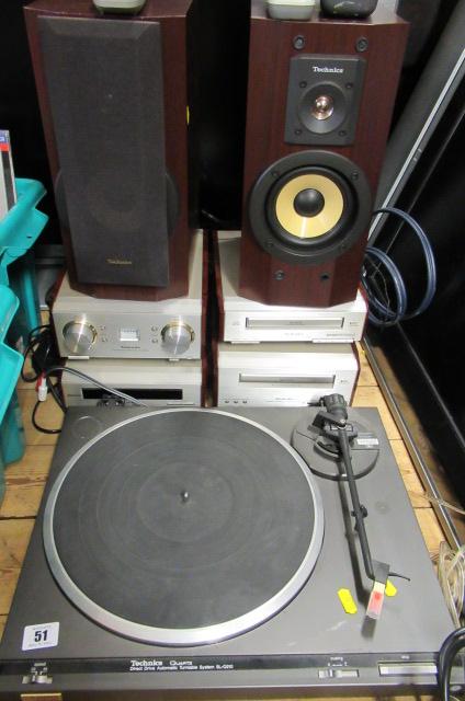 TECHNICS TURNTABLE AND SOUND SYSTEM Image